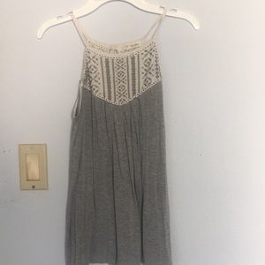 Grey Hater top with embroidered details